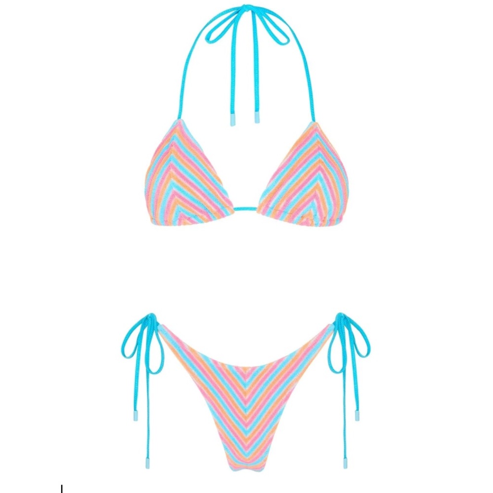 Triangl bikini- vinca sherbet stripe